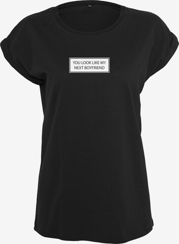 Merchcode T-Shirt 'Next Boyfriend' in Schwarz: predná strana