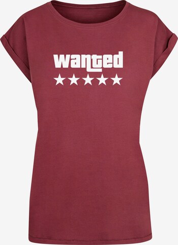 Merchcode T-Shirt 'Wanted' in Rot: predná strana