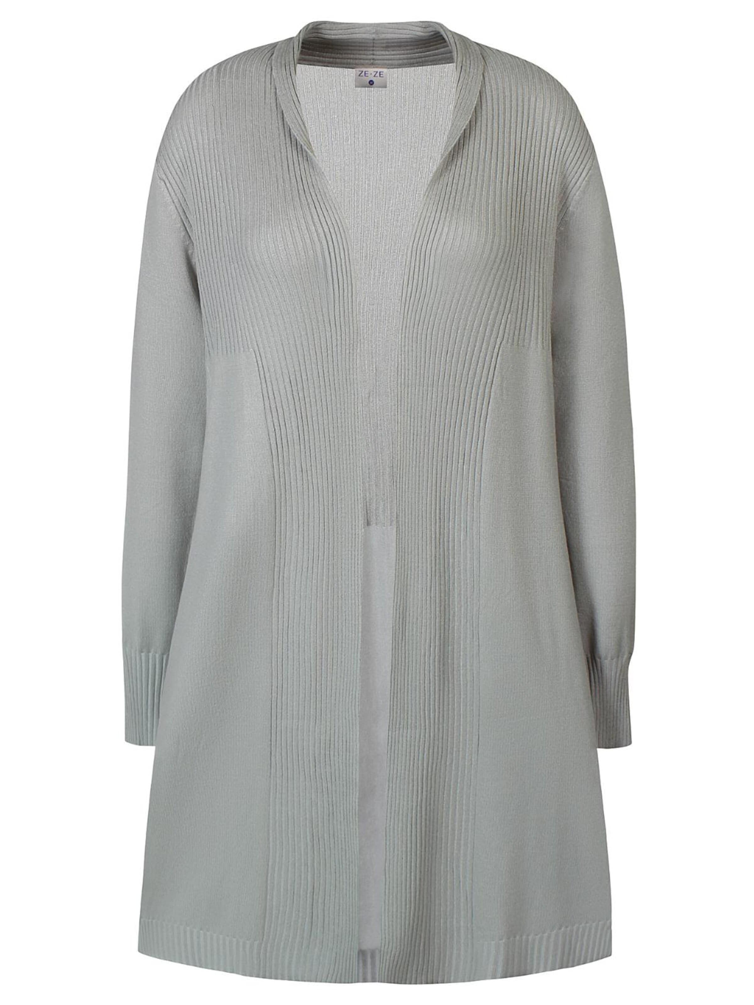 ze-ze Strickjacke 'Florian 305'‌‌‌ in Grün: Vorderseite