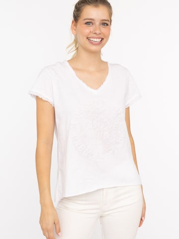 Zwillingsherz T-Shirt 'Positive Mind' in Weiß: Vorderseite