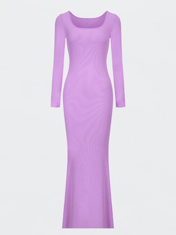 cfab (formerly creamy fabrics) Klänning 'Ribbed Long Sleeve Maxikleid' i lila: framsida