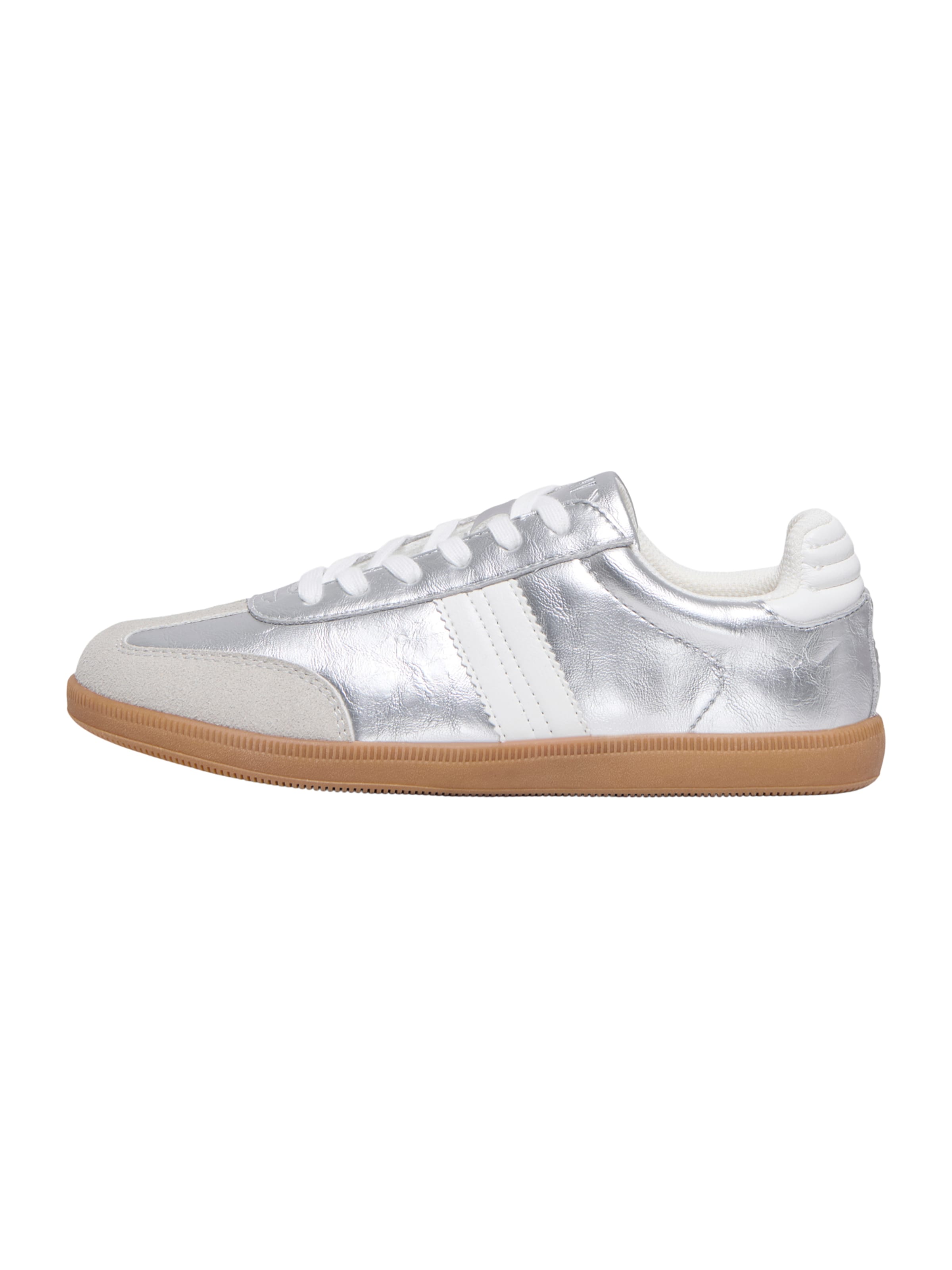 ONLY Zemie brīvā laika apavi 'ONLAmber', krāsa - pelēkbrūns / Sudrabs / balts, Preces skats