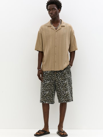 Pull&Bear Comfort Fit Hemd in Braun: Vorderseite