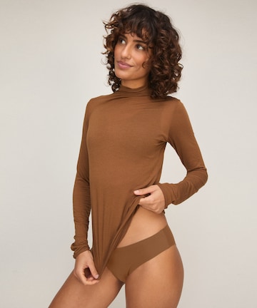 Hunkemöller Shirt 'Turleneck with Cashmere' in Brown