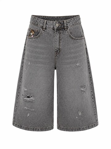 IT'S BASIC Baggy Jeans 'BERMUDA DENIM SHORT'‌‌‌‌‌‌‌ in Grau