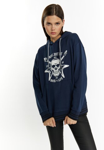 Sweat-shirt 'Blonda' myMo ROCKS en bleu : devant