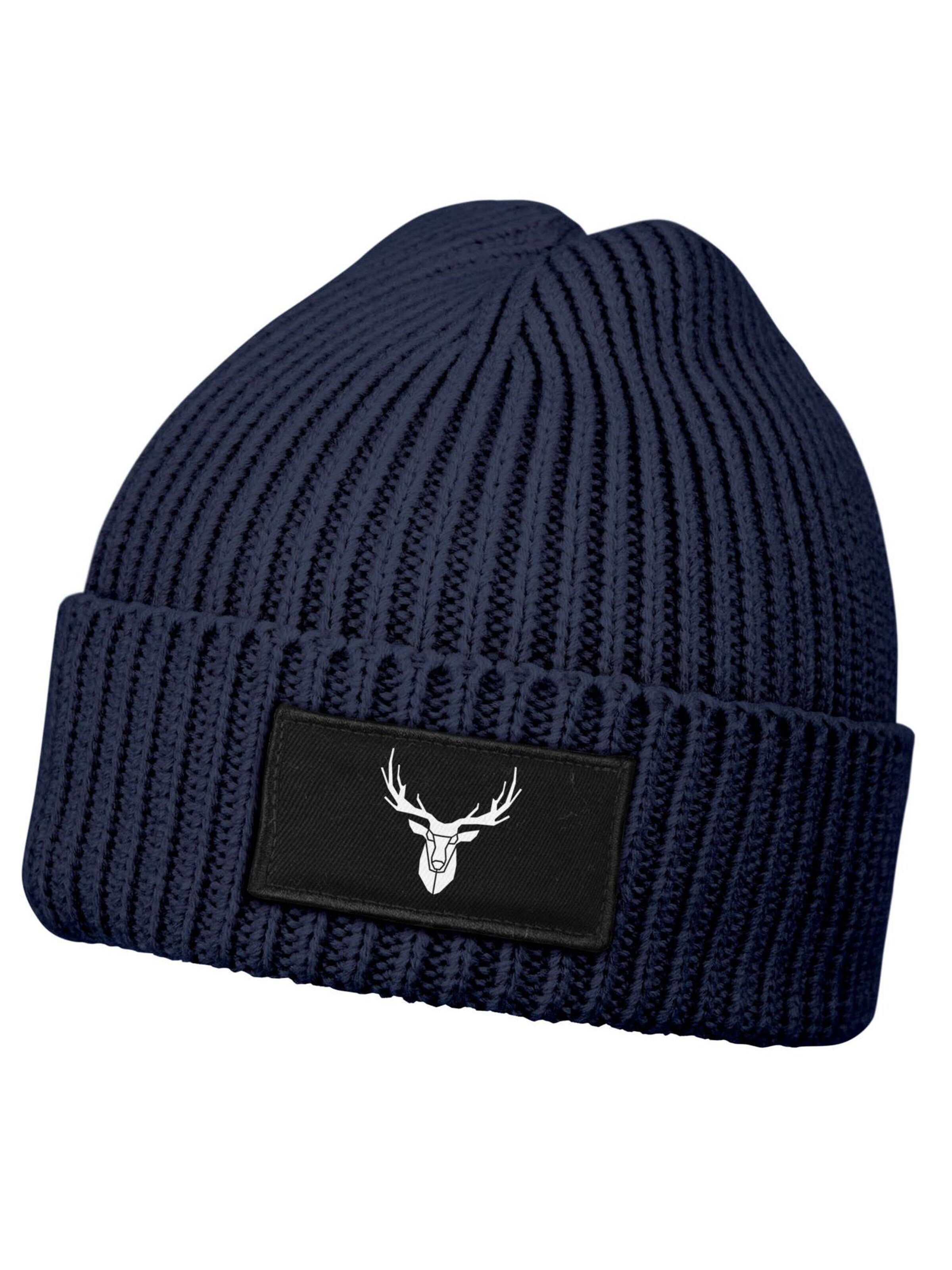 Neverless Beanie 'Hirschgeweih' in Blue