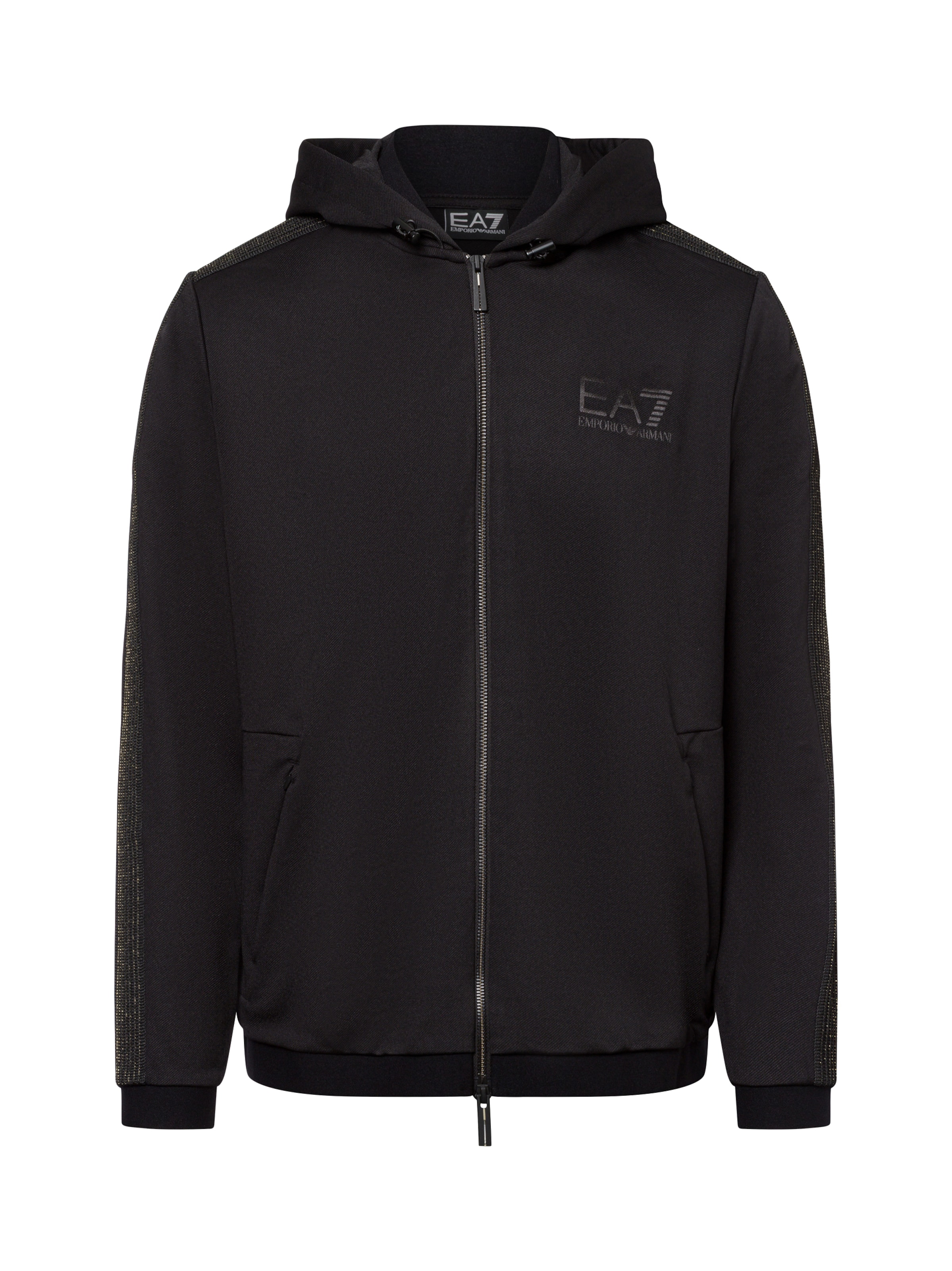Giacca di felpa di EA7 Emporio Armani in nero: frontale