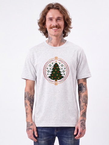 T-Shirt 'Weihnachtszeit' Watapparel en gris : devant
