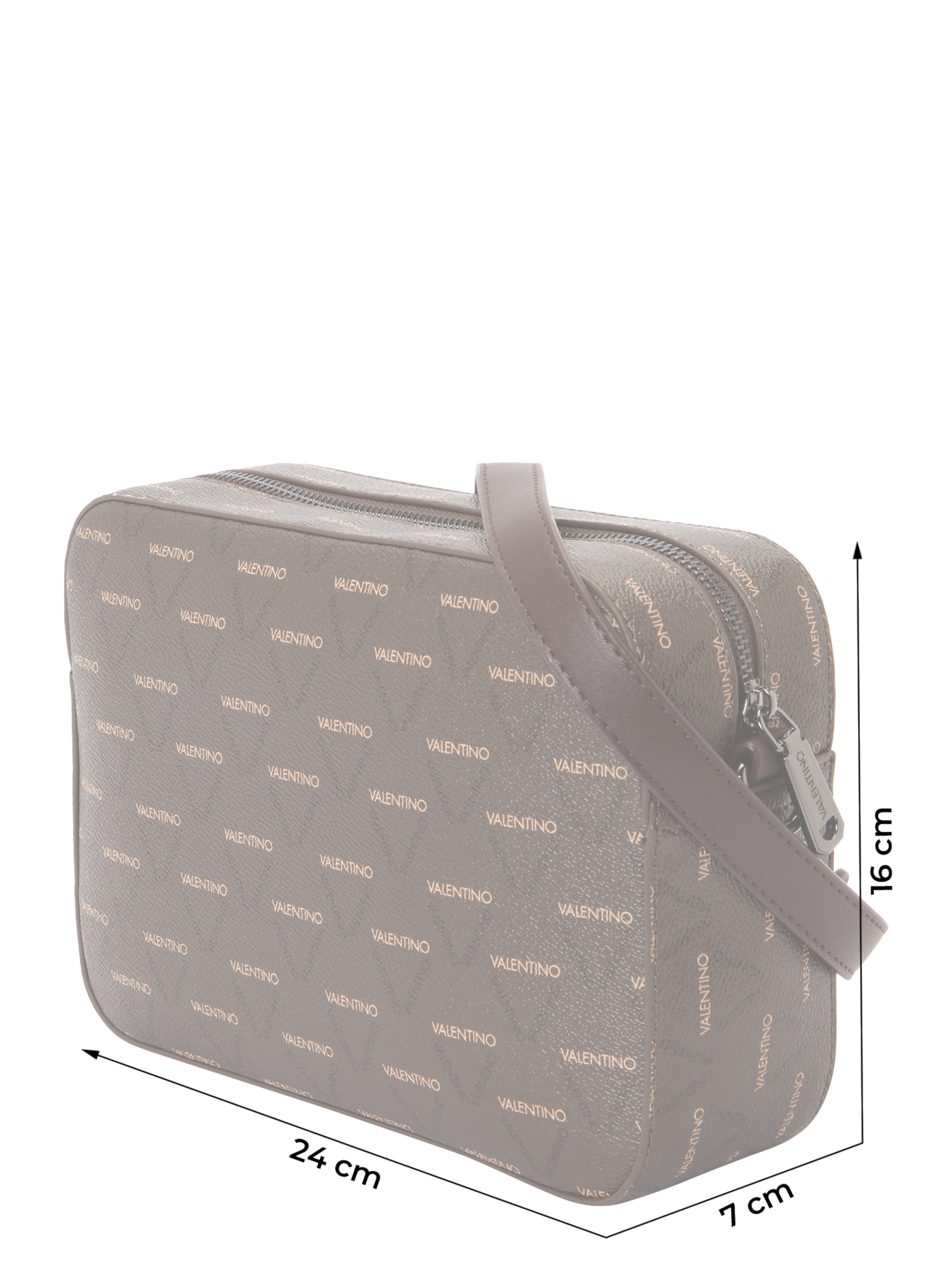 Valentino Bags Sac à bandoulière 'BEAUTIES' en brun foncé / pêche / noir, Vue avec produit