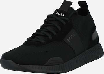 BOSS Black Sneakers laag 'Titanium' in Zwart: voorkant