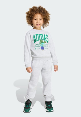 ADIDAS SPORTSWEAR Træningsdragt 'Adidas x Minecraft' i grå: forside