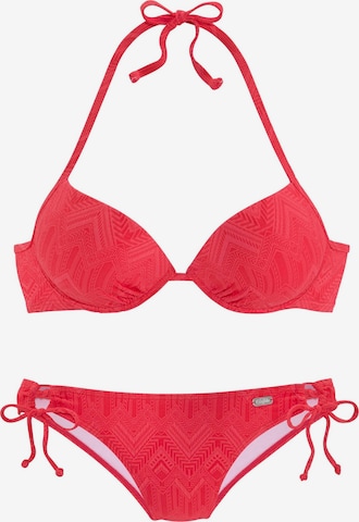BUFFALO Push-up Bikini in Rot: Vorderseite