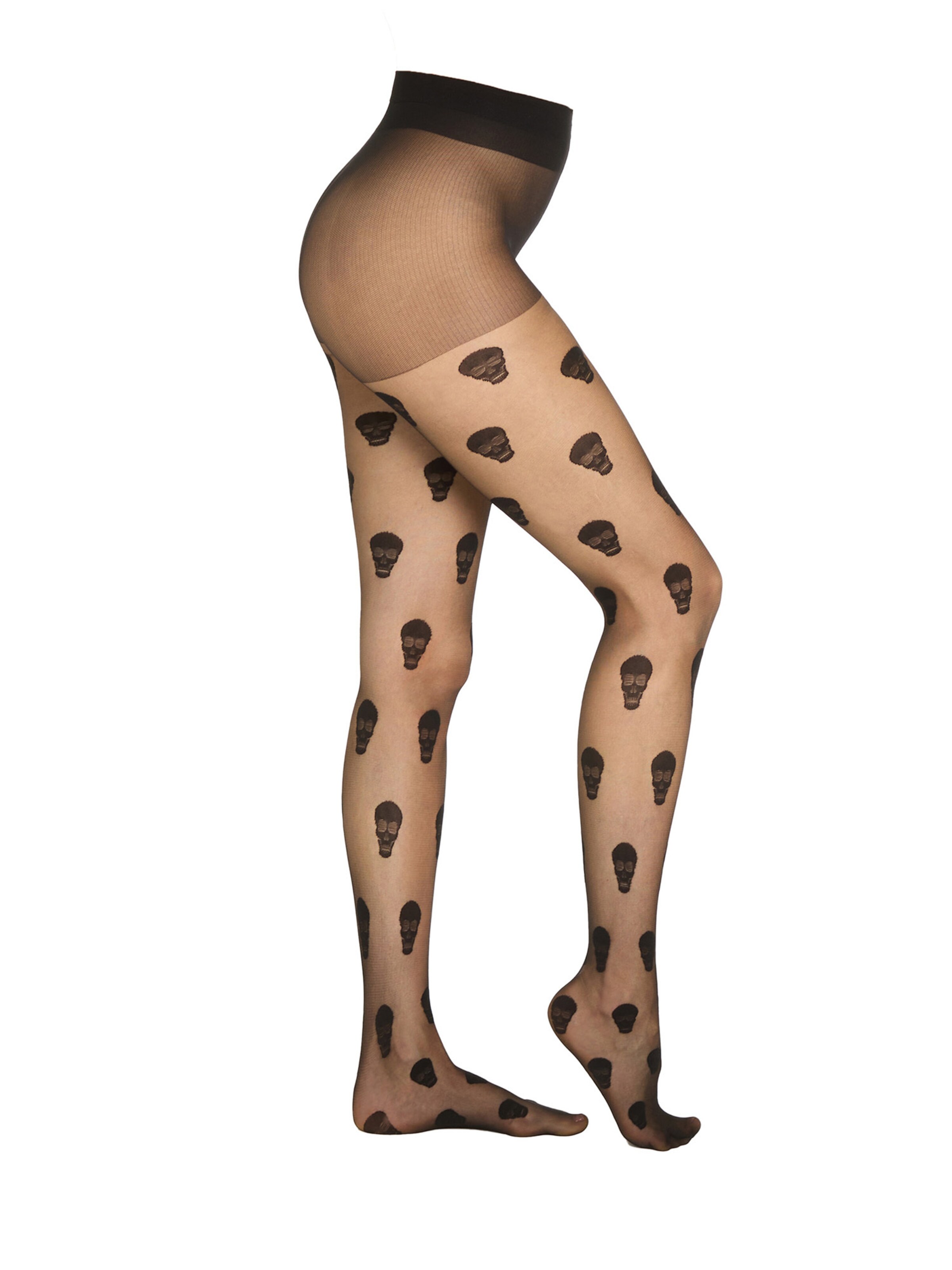 camano Fine tights 'Halloween' in Grey: front