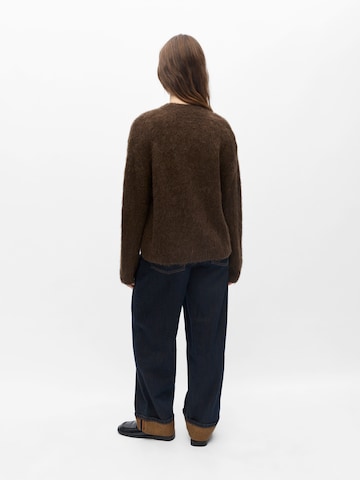 OBJECT Knit Cardigan 'OBJHARRY' in Brown