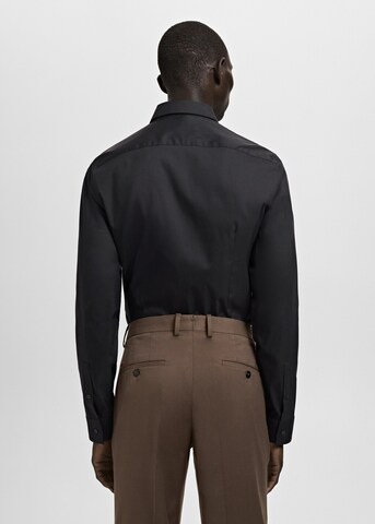 MANGO MAN Slim fit Business Shirt 'Emotion' in Black