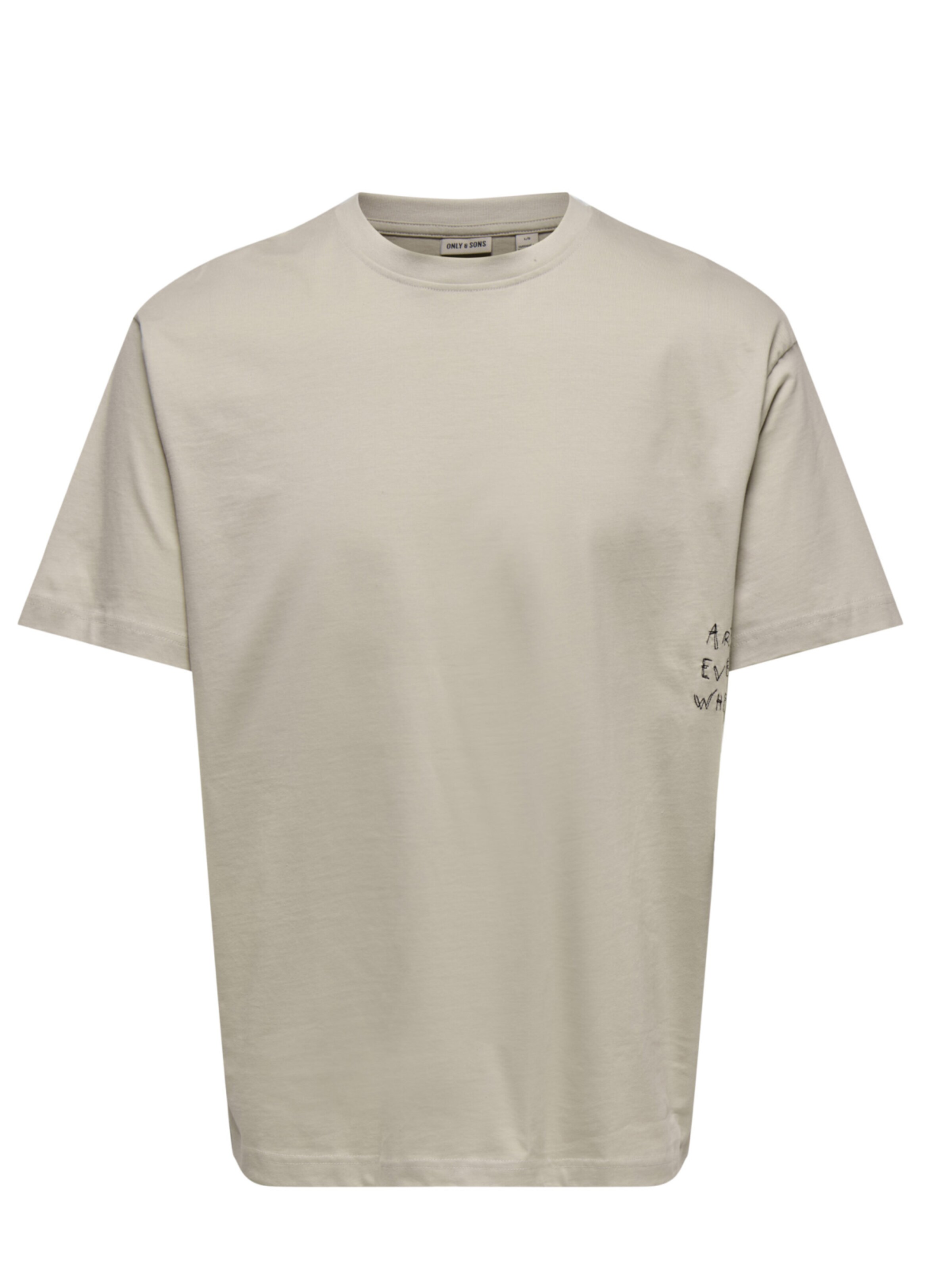 ONLY Shirt 'ONLY - Heren t-shirt' in Beige: voorkant