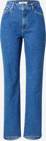 NA-KD Wide leg Jeans in Blauw: voorkant