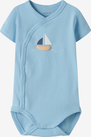 NAME IT - Pijama entero/body 'NBMVACION' en azul: frente