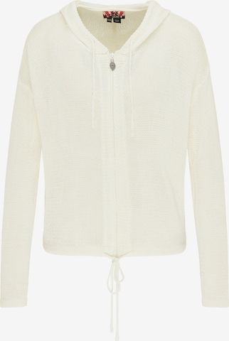 myMo ROCKS Knit Cardigan in White: front
