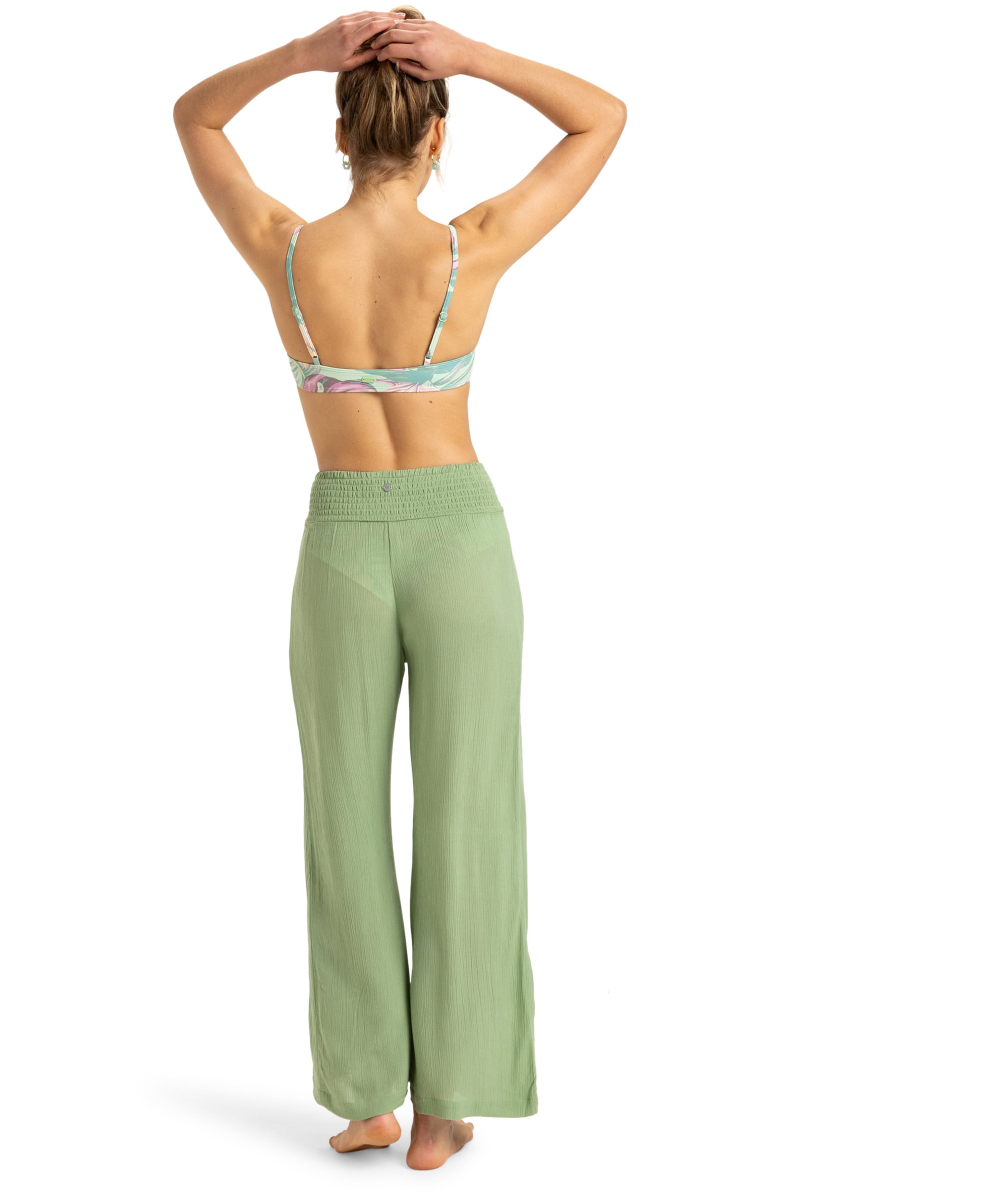 ROXY Wide Leg Sporthose 'Along The Beach' in Grün