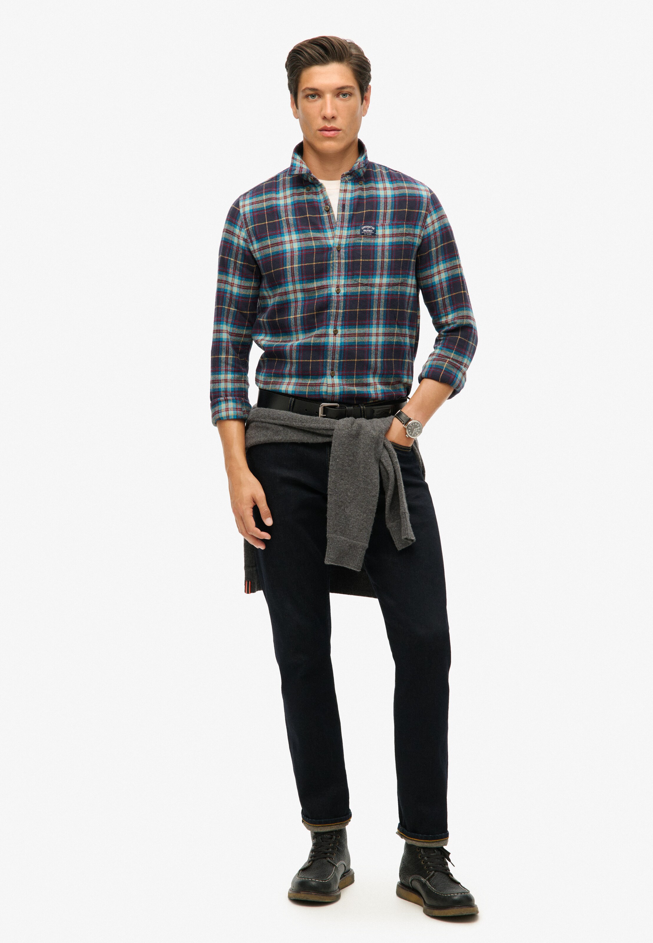 Superdry Regular Fit Hemd in Blau