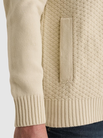 PME Legend Kofta 'Cardigan with zipper closure and raglan sleeves' i beige