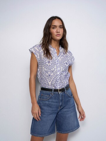 Salsa Jeans Blouse in Blauw: voorkant