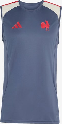 T-Shirt fonctionnel 'Frankreich Rugby' ADIDAS PERFORMANCE en bleu : devant