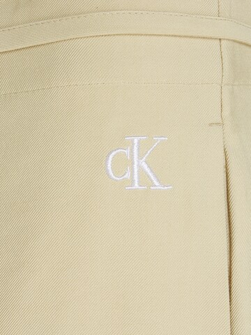 Calvin Klein Jeans Tapered Bandplooibroek in Beige