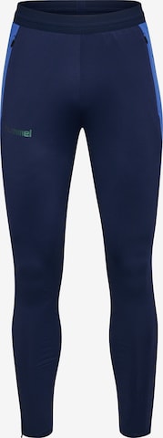 Skinny Pantalon de sport Hummel en bleu : devant