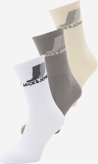 41-46 dydžio Kojinės 'JACJASPER' iš JACK & JONES, spalva – nebalintos drobės spalva / tamsiai pilka / juoda / balta, Prekių apžvalga