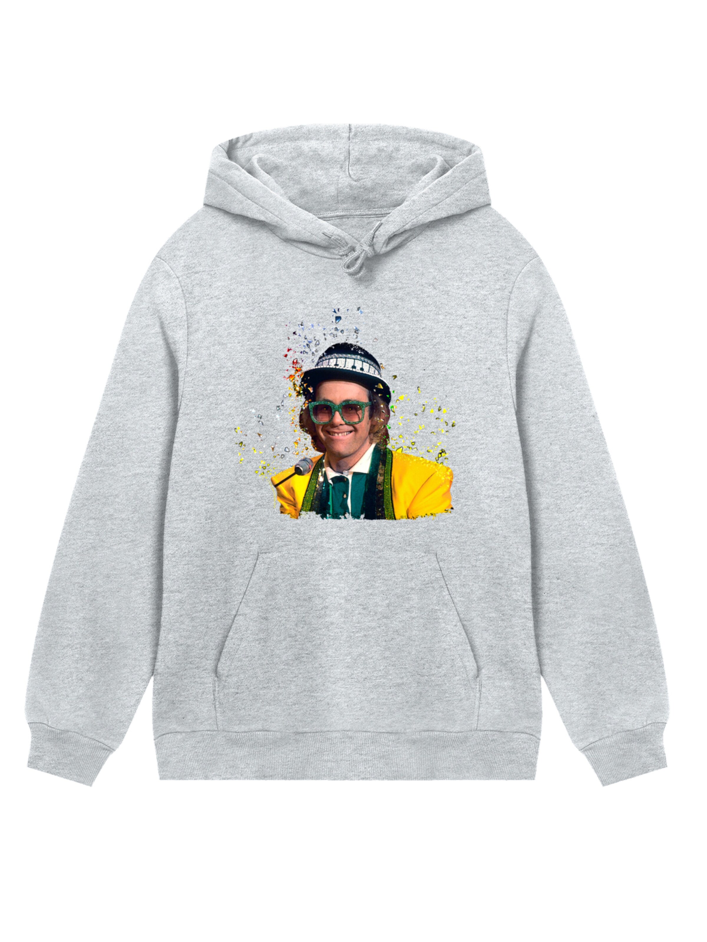 Sweat-shirt 'TV Times Elton John At The Piano 1977' F4NT4STIC en gris : devant