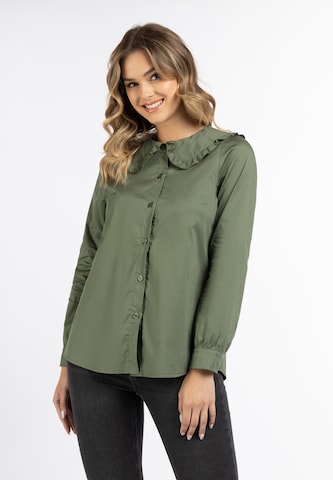 DreiMaster Vintage Blouse in Groen: voorkant