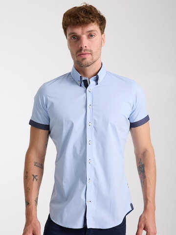 Slim fit Camicia business di 7Camicie in blu: frontale