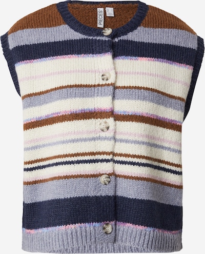 PIECES Pletená vesta 'PCRYE' - režná / námořnická modř / mokka / šeříková, Produkt