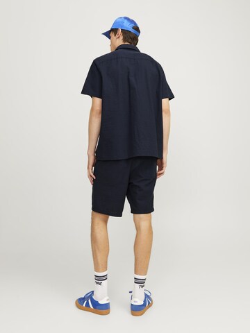 JACK & JONES Comfort fit Button Up Shirt 'JOREaster Palma' in Blue