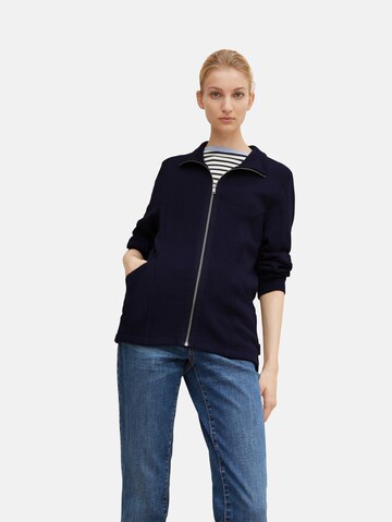 TOM TAILOR Zip-Up Hoodie in Blue: front