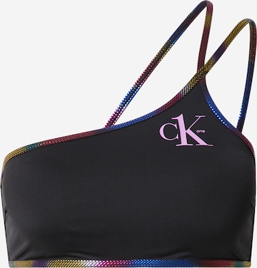 Calvin Klein Swimwear Korzetová Horní díl plavek 'Pride' – černá: přední strana