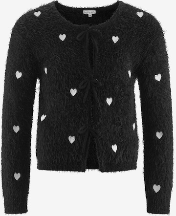 Cardigan happy girls en noir : devant