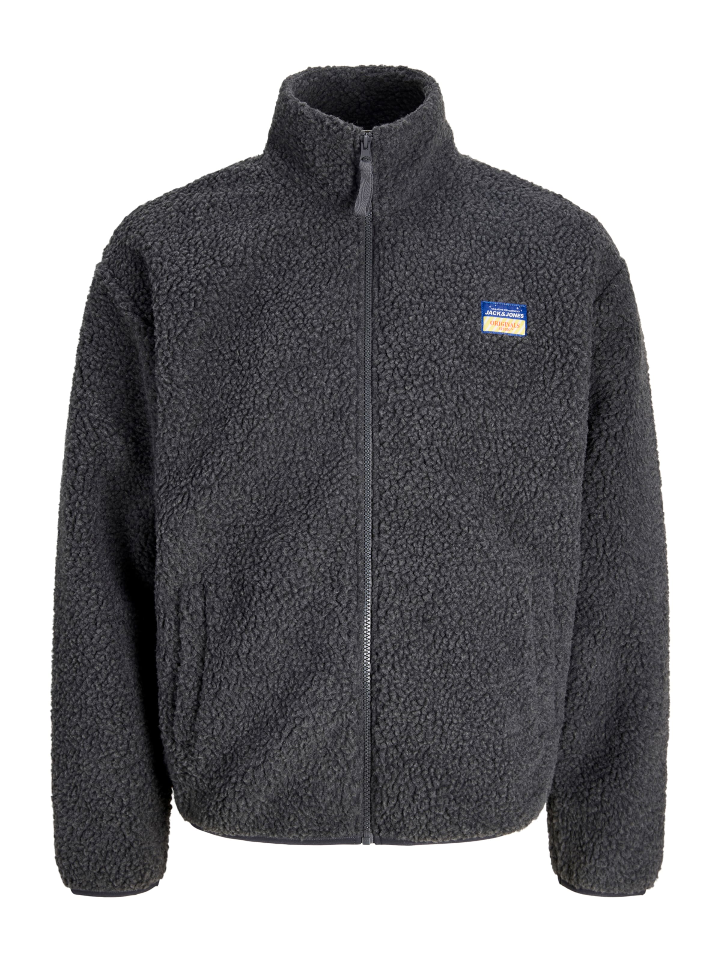 Jachetă  fleece 'JORPOCKY' de la JACK & JONES pe gri: față