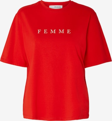 SELECTED - Camiseta 'SLFVILJA' en rojo: frente