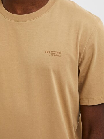 SELECTED HOMME T-Shirt 'ASPEN' in Braun