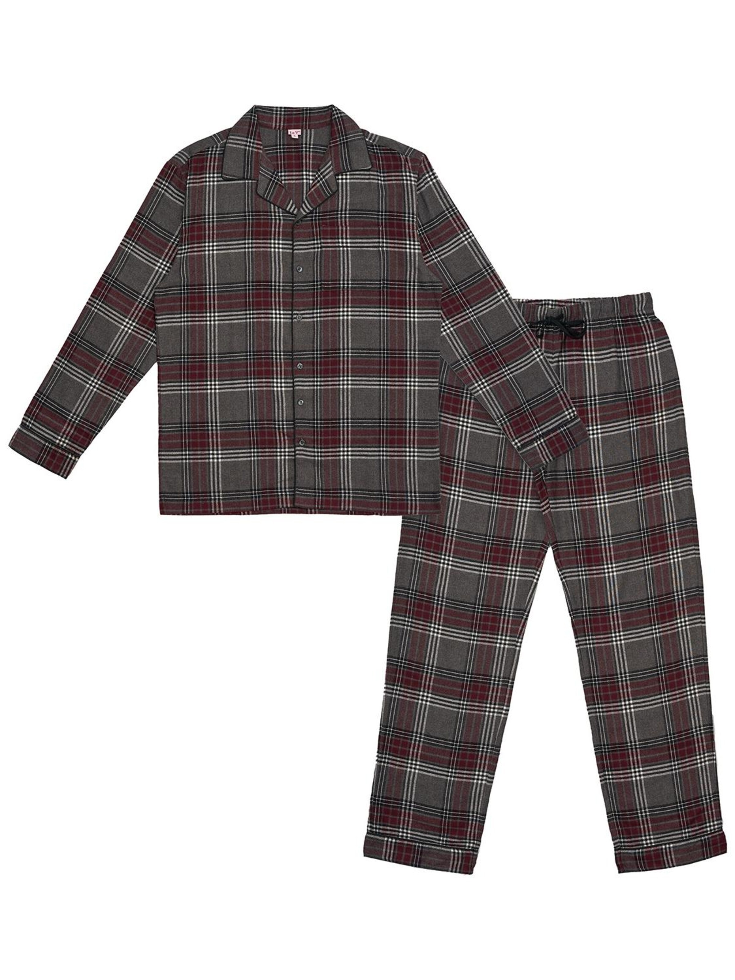 La V Pajamas long in Grey: front