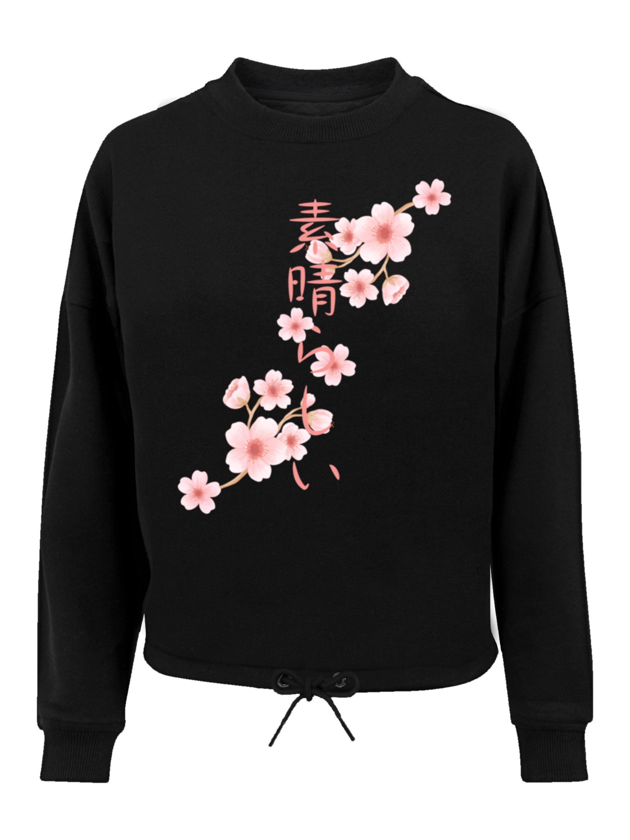F4NT4STIC Sweatshirt 'Kirschblüten Asien' in Black: front