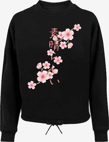 F4NT4STIC Sweatshirt 'Kirschblüten Asien' in Black: front