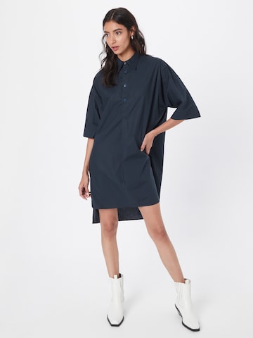 G-Star RAW - Vestido camisero en azul: frente