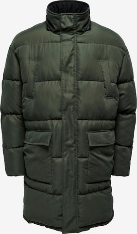 Cappotto invernale 'Felix' di Only & Sons in verde: frontale