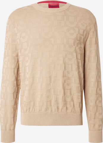 smėlio HUGO Megztinis 'Splittum': priekis