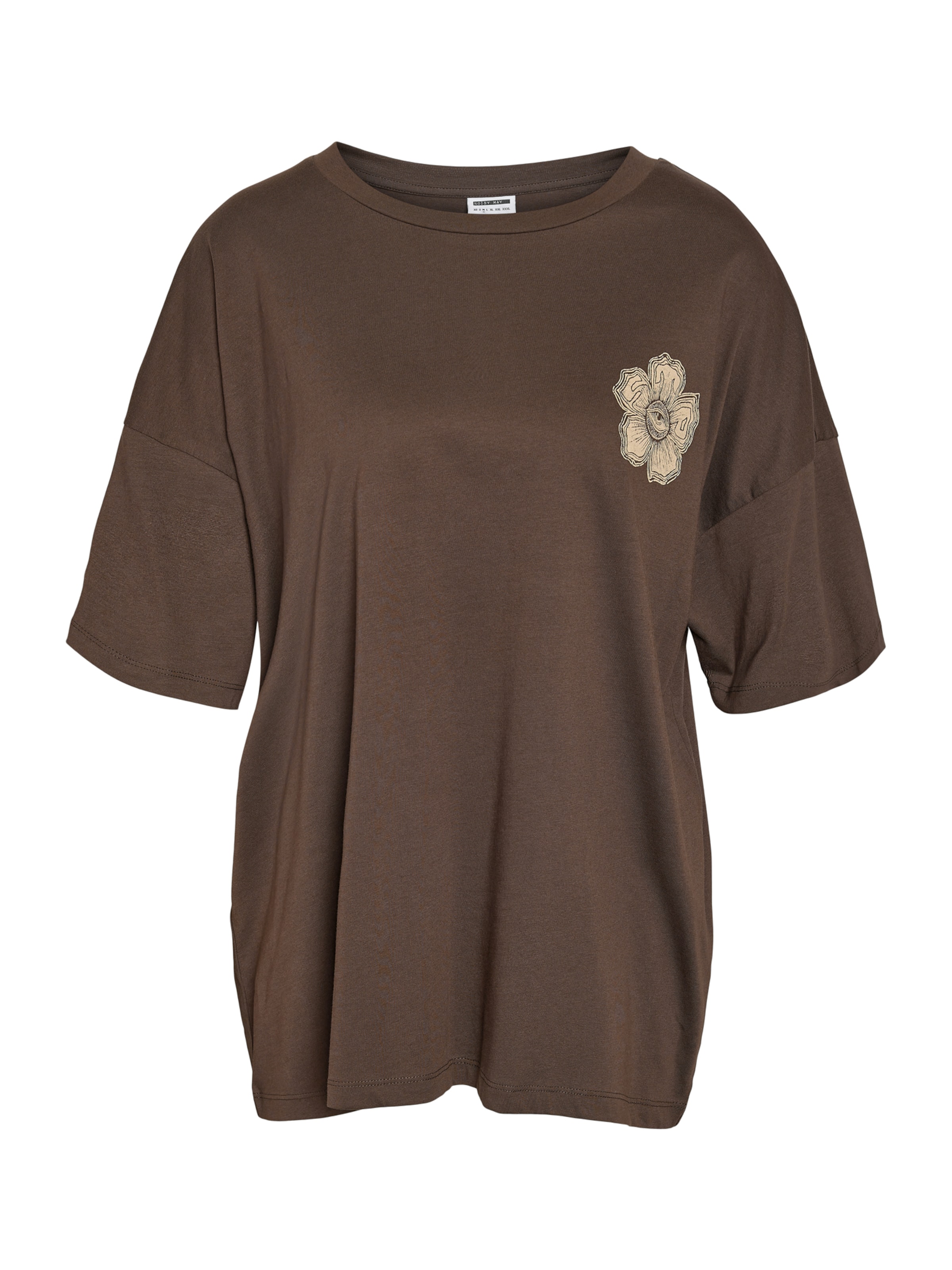 Noisy may Oversized shirt 'NMIDA' in Bruin: voorkant